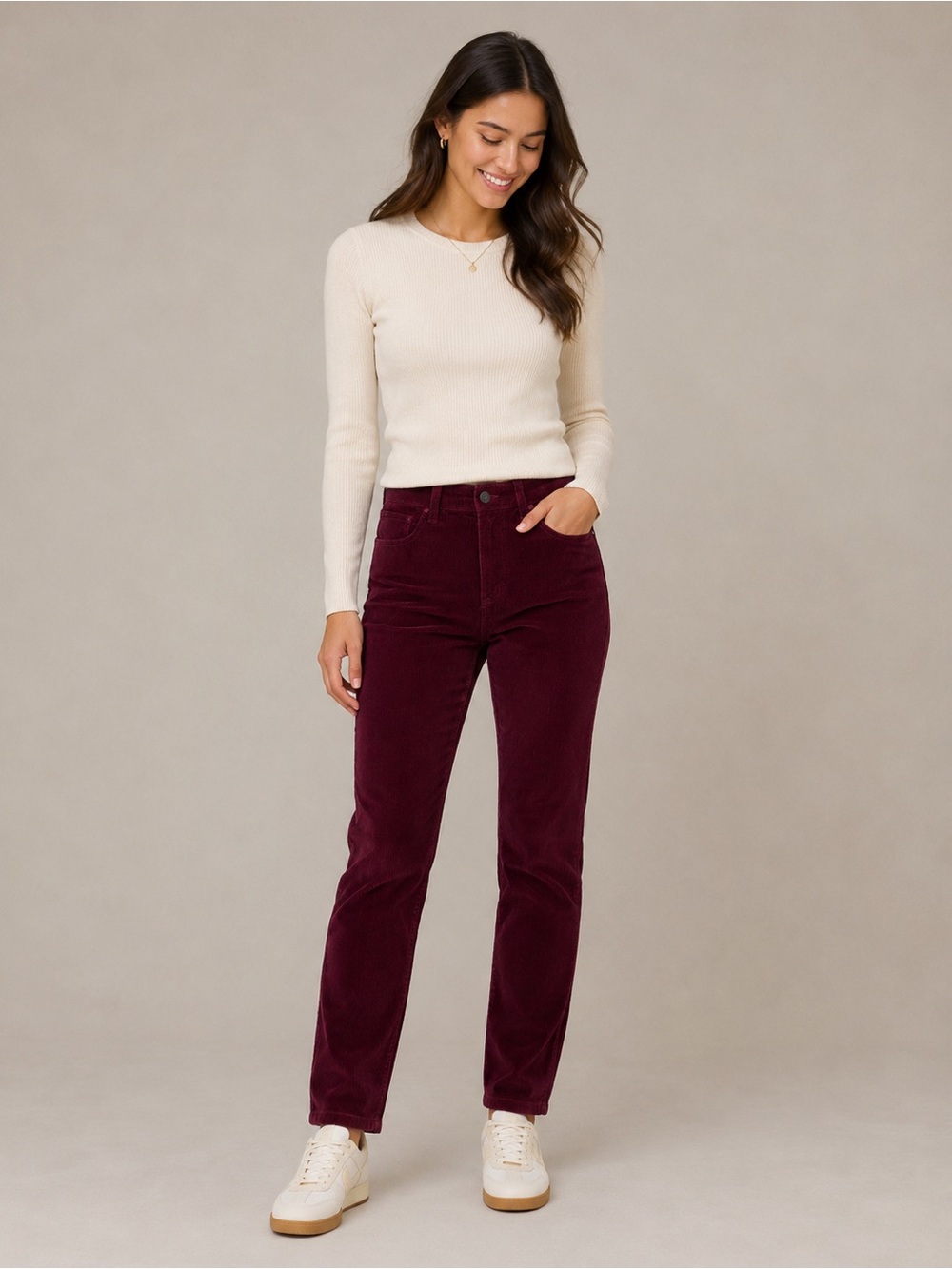 American Eagle Burgundy Corduroy Jeggings Size 4 Stretch Preppy Velvet Feel NWT